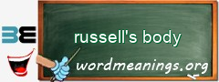 WordMeaning blackboard for russell's body